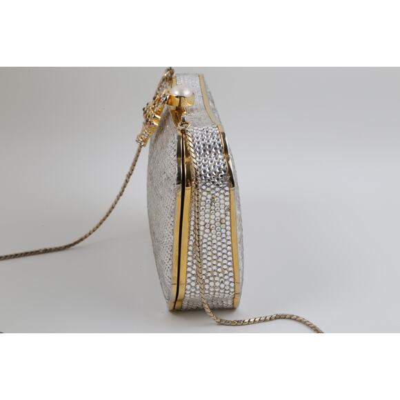 Vintage Judith Leiber Swarovski Crystal Minaudiere Evening Bag With Comb, Mirror - Picture 14 of 16